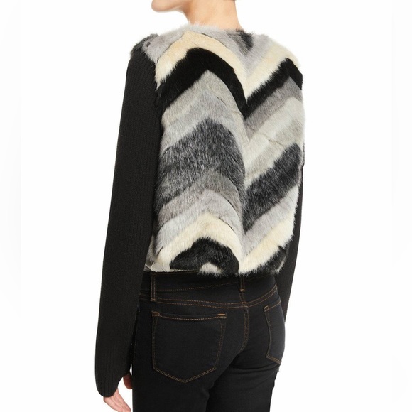 Cliche’ chevron faux fur jacket in size XL - Picture 2 of 9